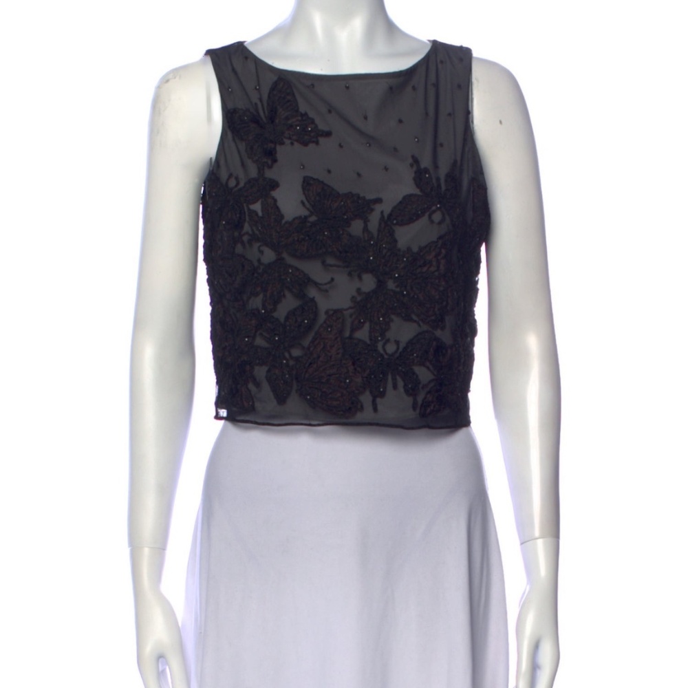 Alice & Olivia beaded butterfly sequin tank top size 6